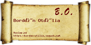 Bordán Otília névjegykártya